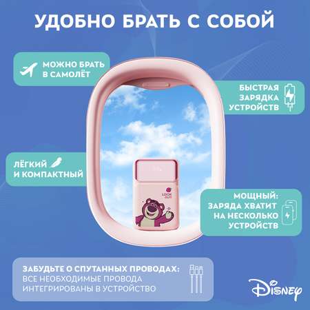 Внешний аккумулятор Disney История игрушек Медведь Лотсо со встроенными кабелями 10000 мАч QS-D02