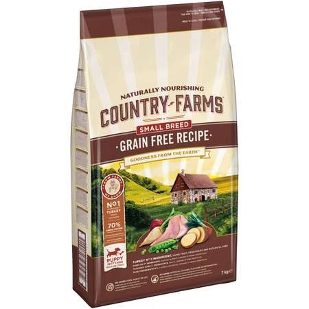 Корм для щенков Country Farms Grain Free с индейкой 7кг