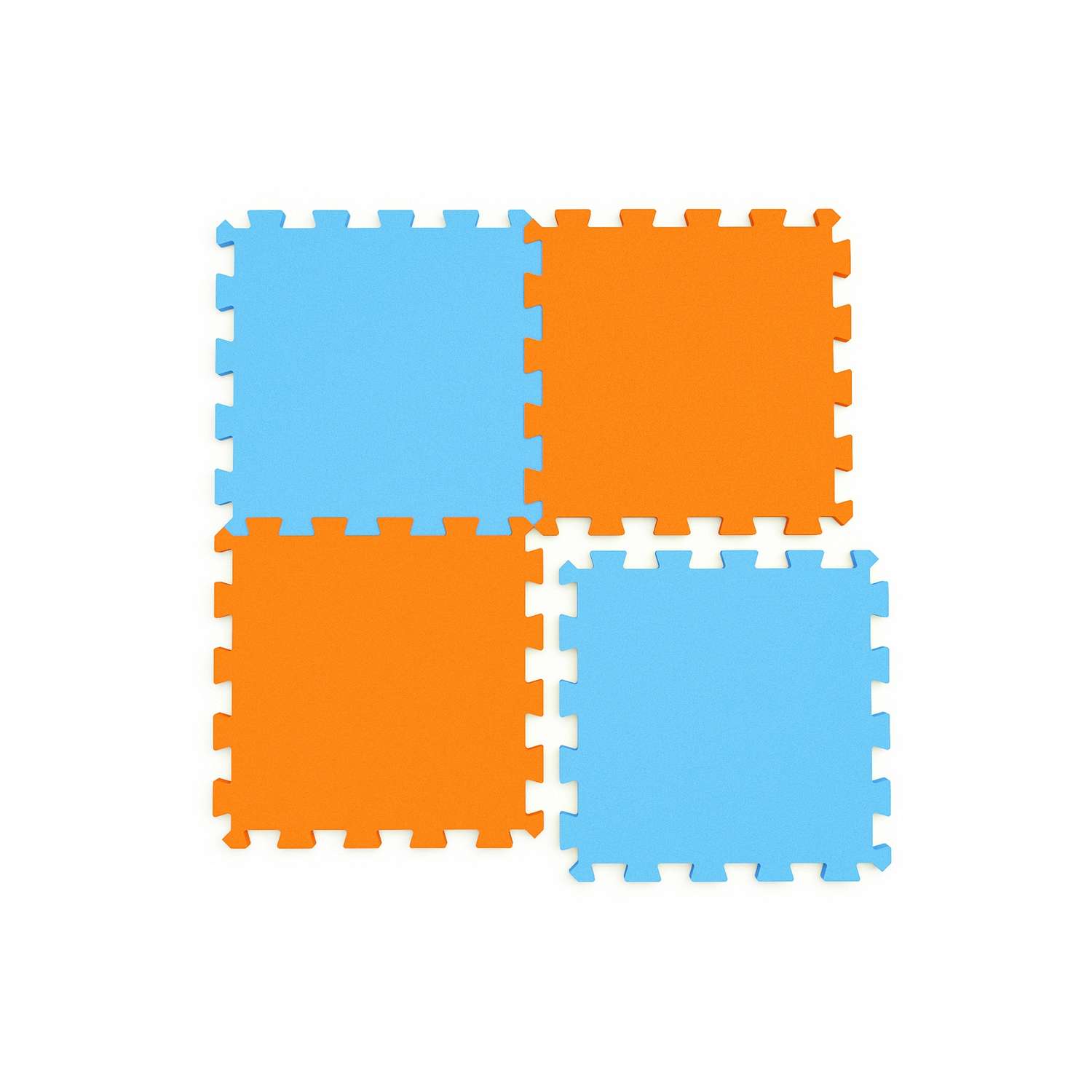 Мягкий пол ElBascoToys универсальный оранжево-голубой 4 элемента 44х44 см - фото 1