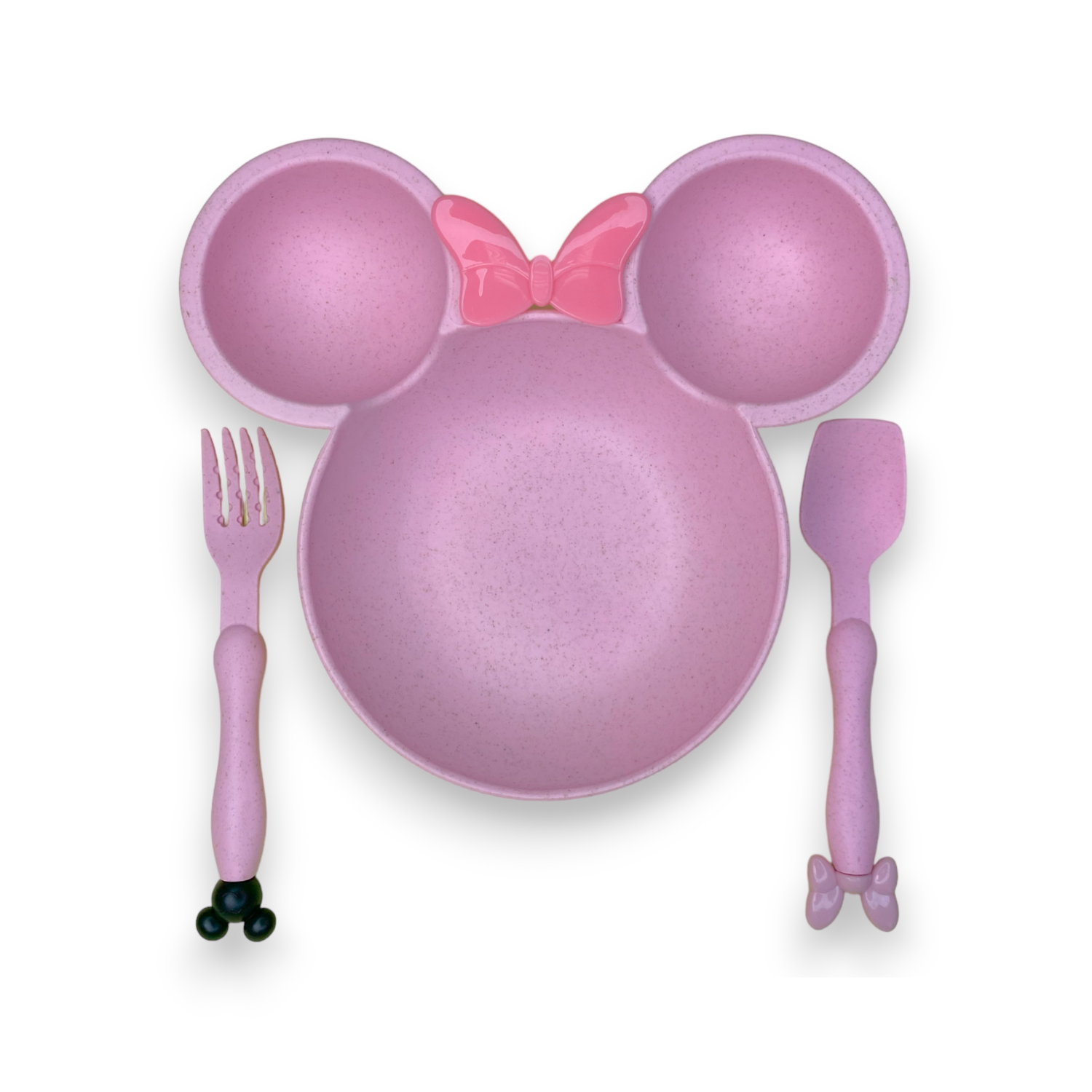 Набор детской посуды Добрый Филин Детская тарелка вилка ложка Мышонок розовый 3 предмета - фото 10