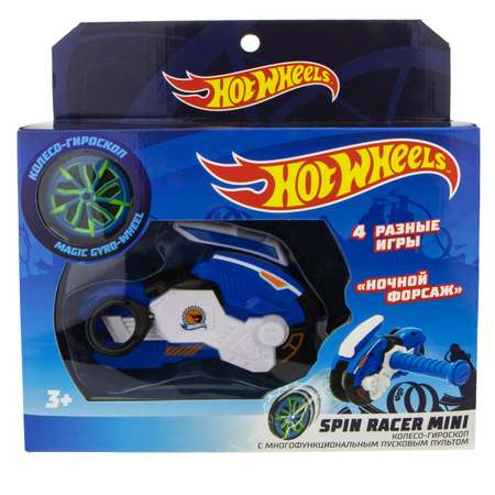 Игровой набор Hot Wheels Spin Racer Ночной Форсаж с диском 12 см синий