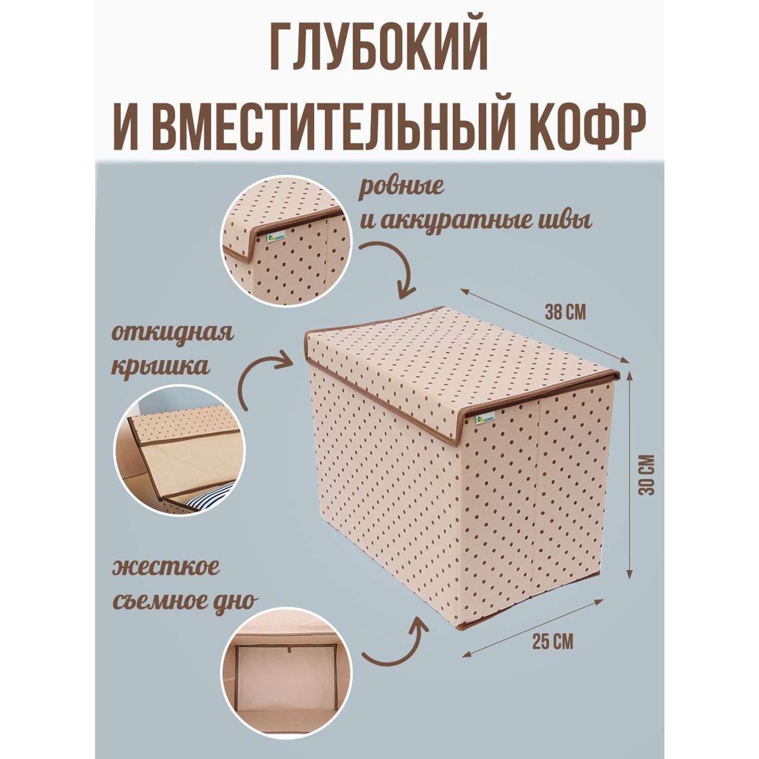 Коробка Homsu для хранения вещей с крышкой 38х25х30 см - фото 5