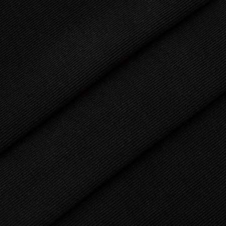 Кашкорсе с лайкрой Совушка трикотаж с рубчиком для шитья и рукоделия 30/1 25х59см черный 28962