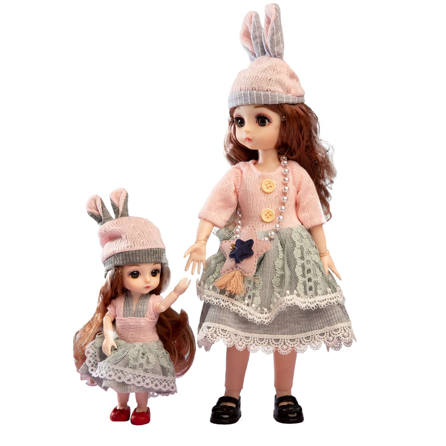 Коллекционная шарнирные куклы WiMI мама и дочка с большими глазами одеждой и аксессуарами с длинными волосами 30 см 149720185 - фото 2