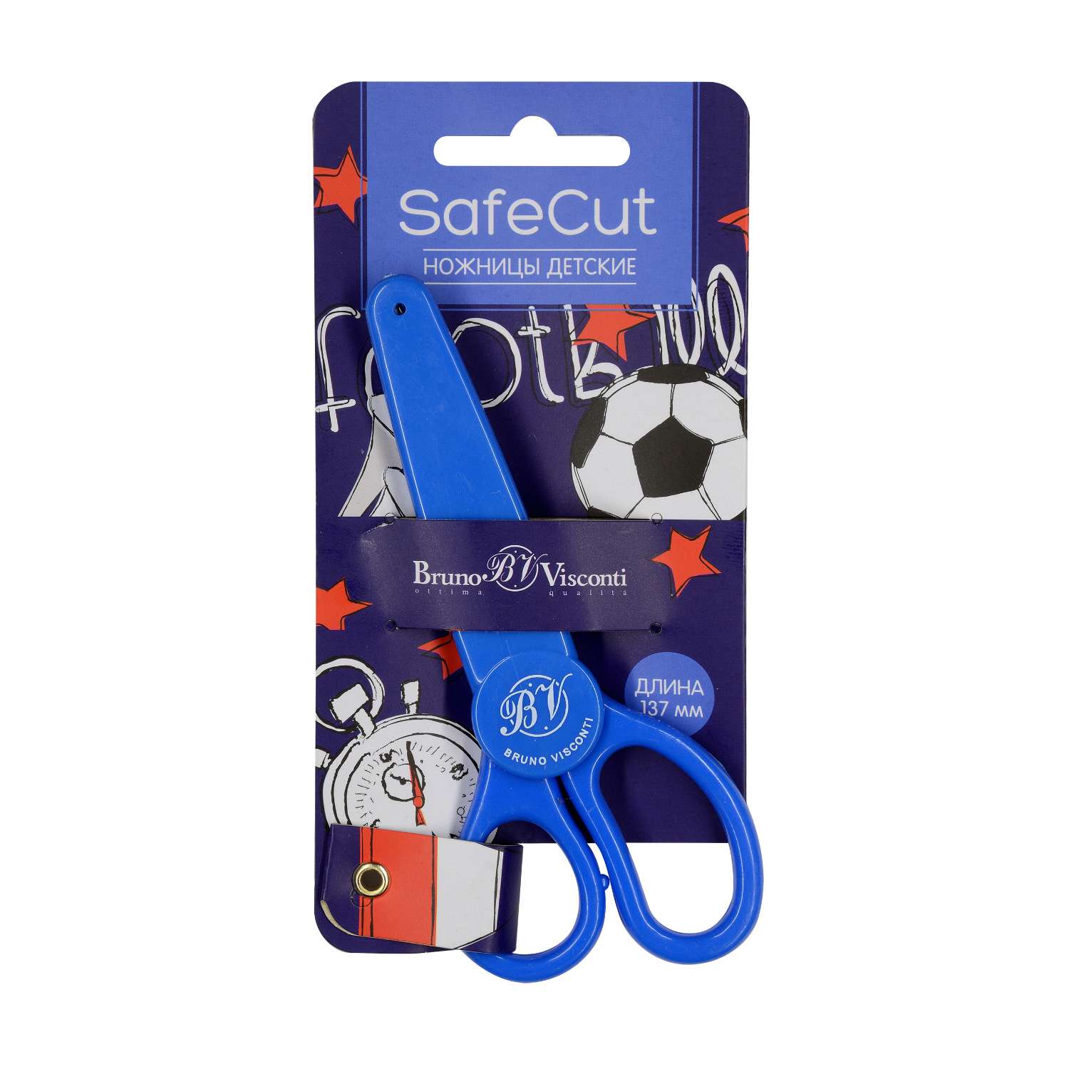 Ножницы детские Bruno Visconti SafeCut 137 мм с защитным чехлом - фото 1