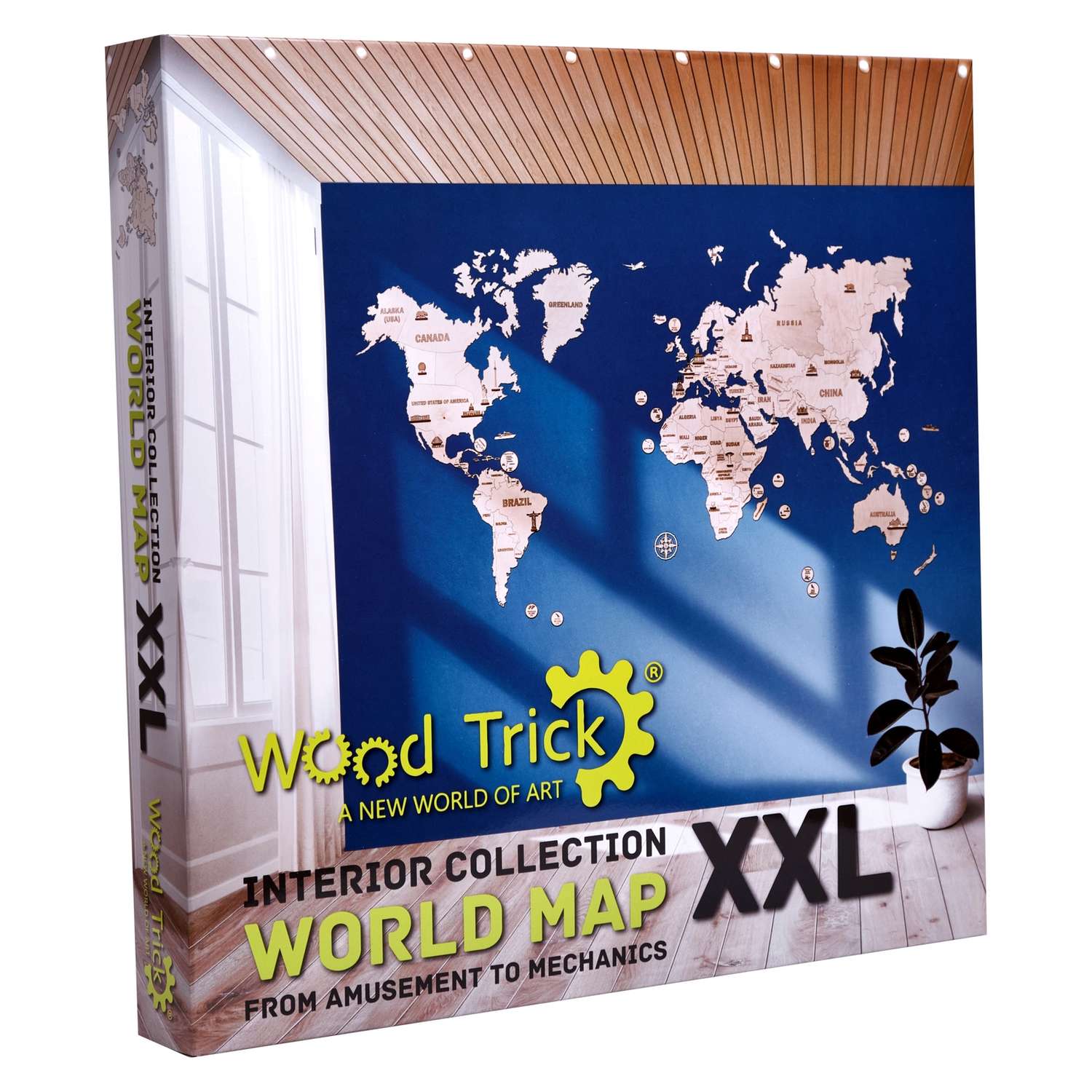 Модель сборная Wood Trick Карта мира XXL 200x120 см c креплением на стену - фото 9