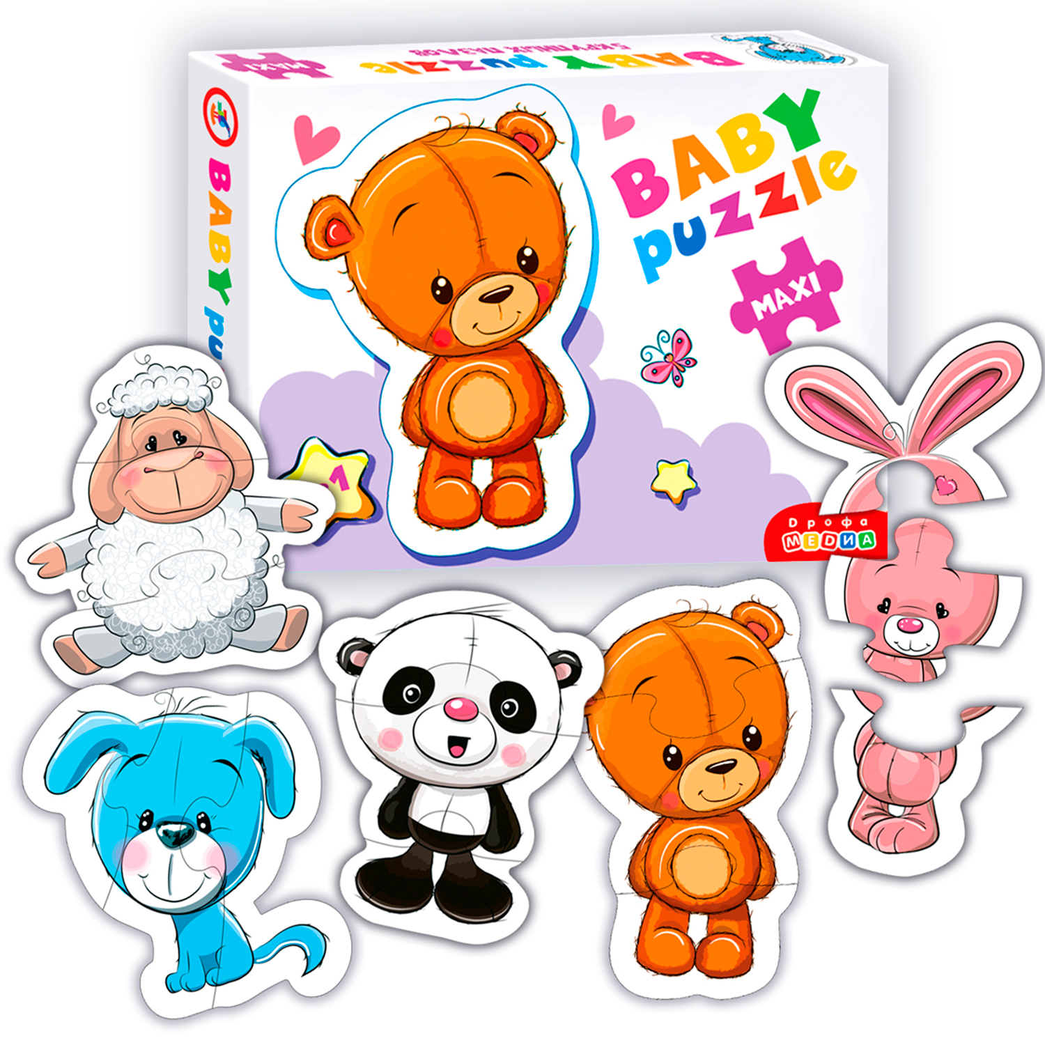 Набор пазлов Дрофа-Медиа Baby Puzzle Мои игрушки 5 фигурок животных 3845 - фото 2