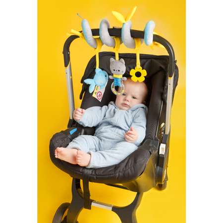 Подвеска-спираль Мякиши Игрушка детская погремушка Котёнок Кекс для новорожденных растяжка на коляску подарок