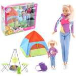 Кукла модель Барби Veld Co с ребенком и палаткой