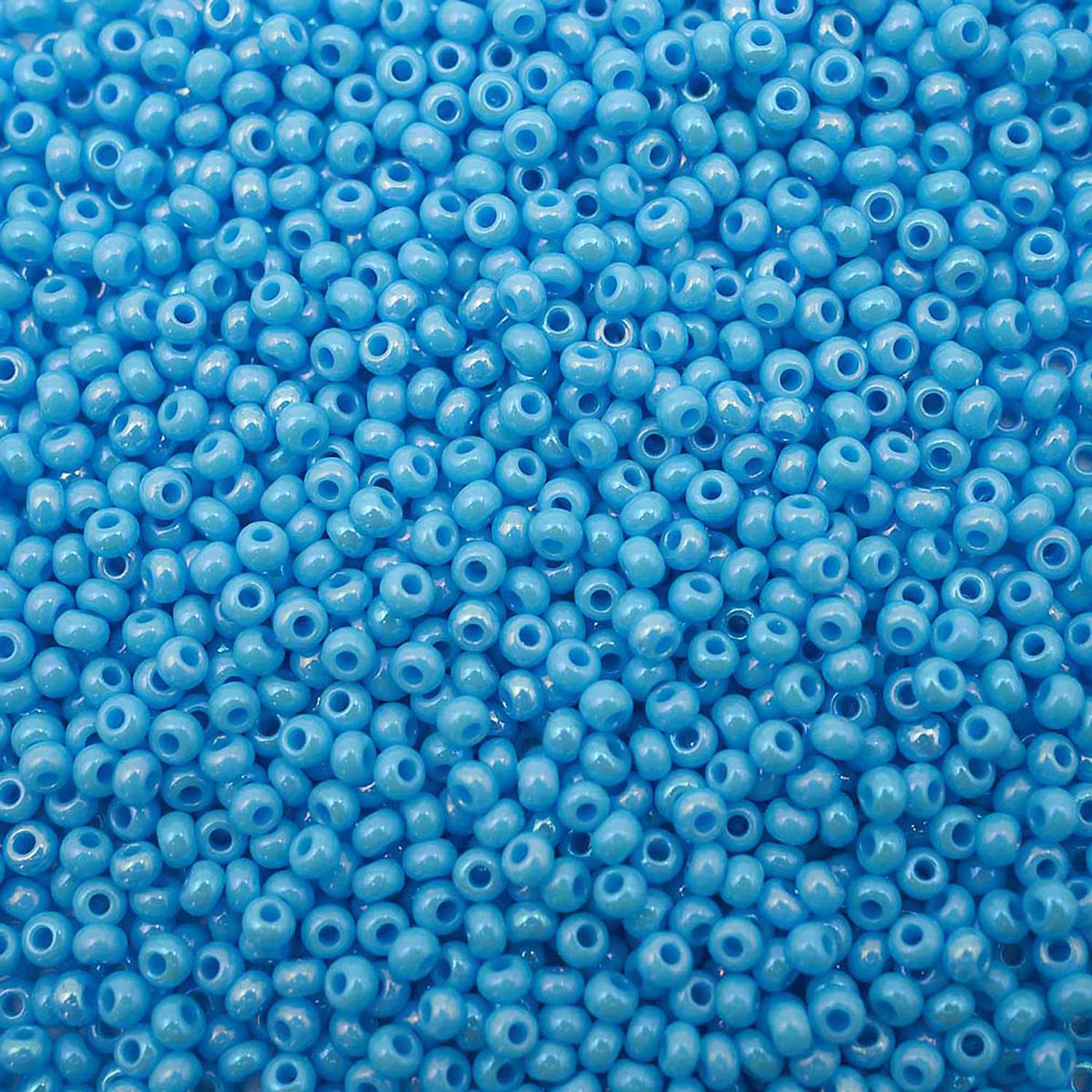 Бисер Preciosa чешский непрозрачный радужный 10/0 50 г Прециоза 64020 голубой - фото 3