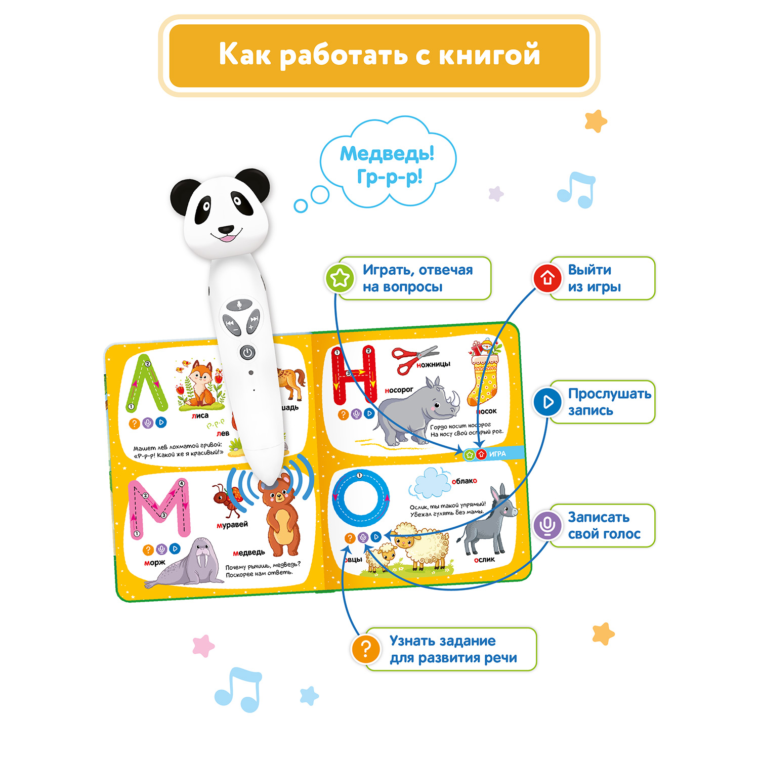 Интерактивная книга BertToys Моя азбука для логопедических игрушек - фото 4