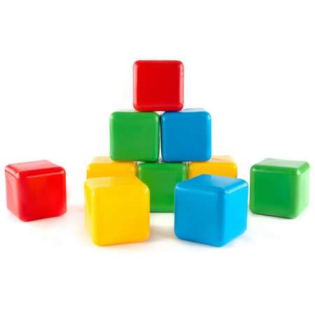 Кубики Пластмастер цветные 10шт 14001