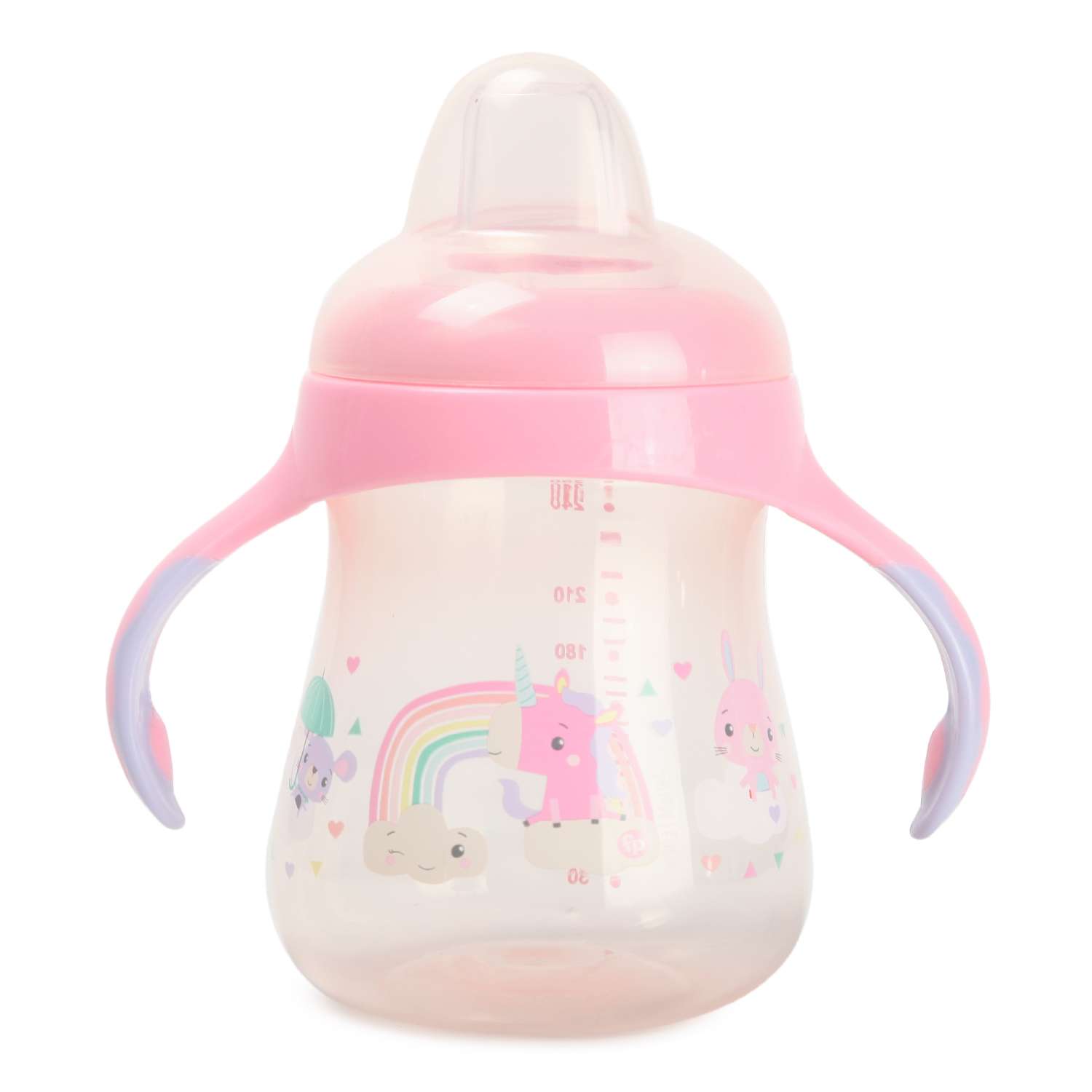 Поильник BabyGо Fisher Price c с носиком ручками 250мл Pink - фото 1