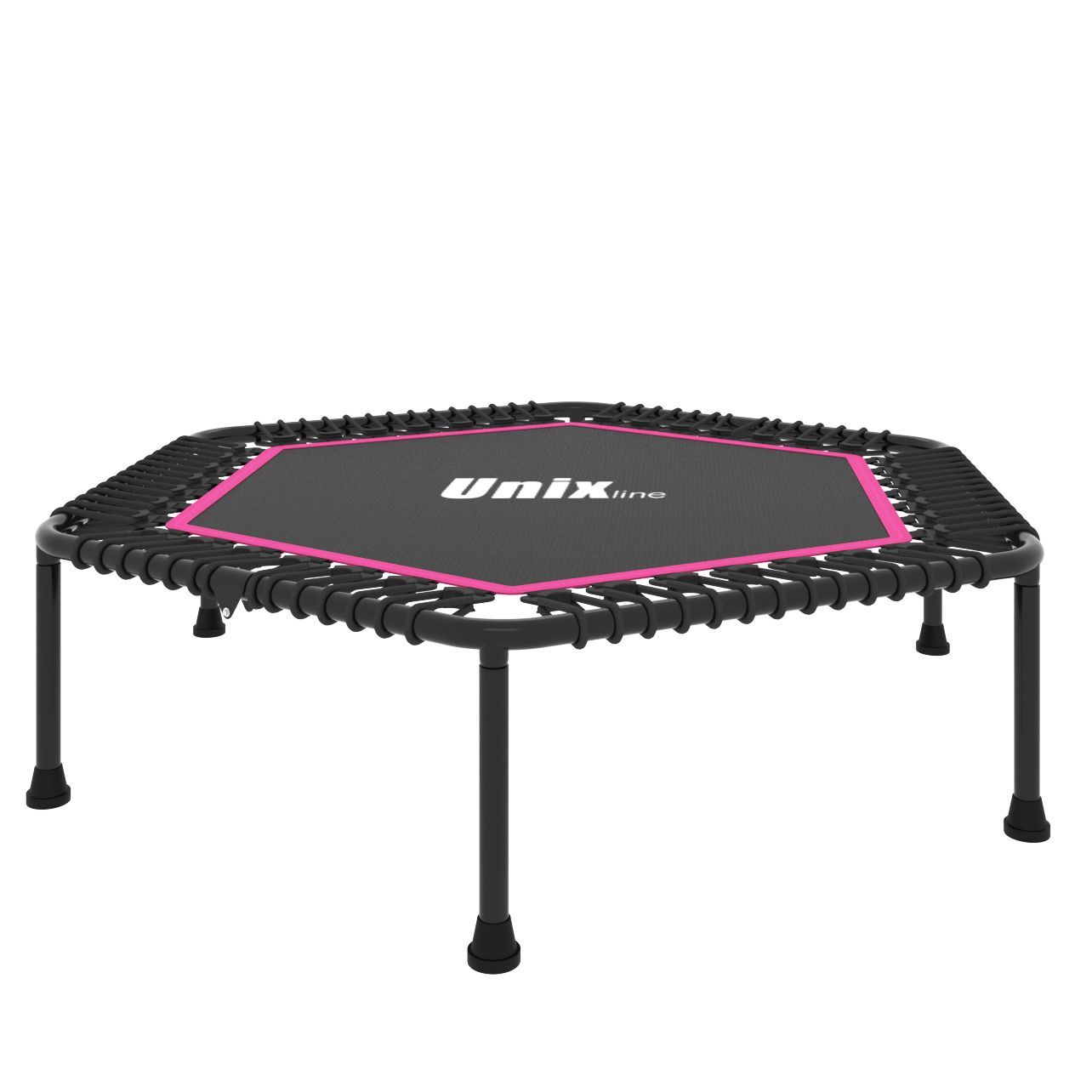 Батут Fitness Lite Pink UNIX line спортивный складной диаметр 130 см до 130 кг фитнес джампинг - фото 2