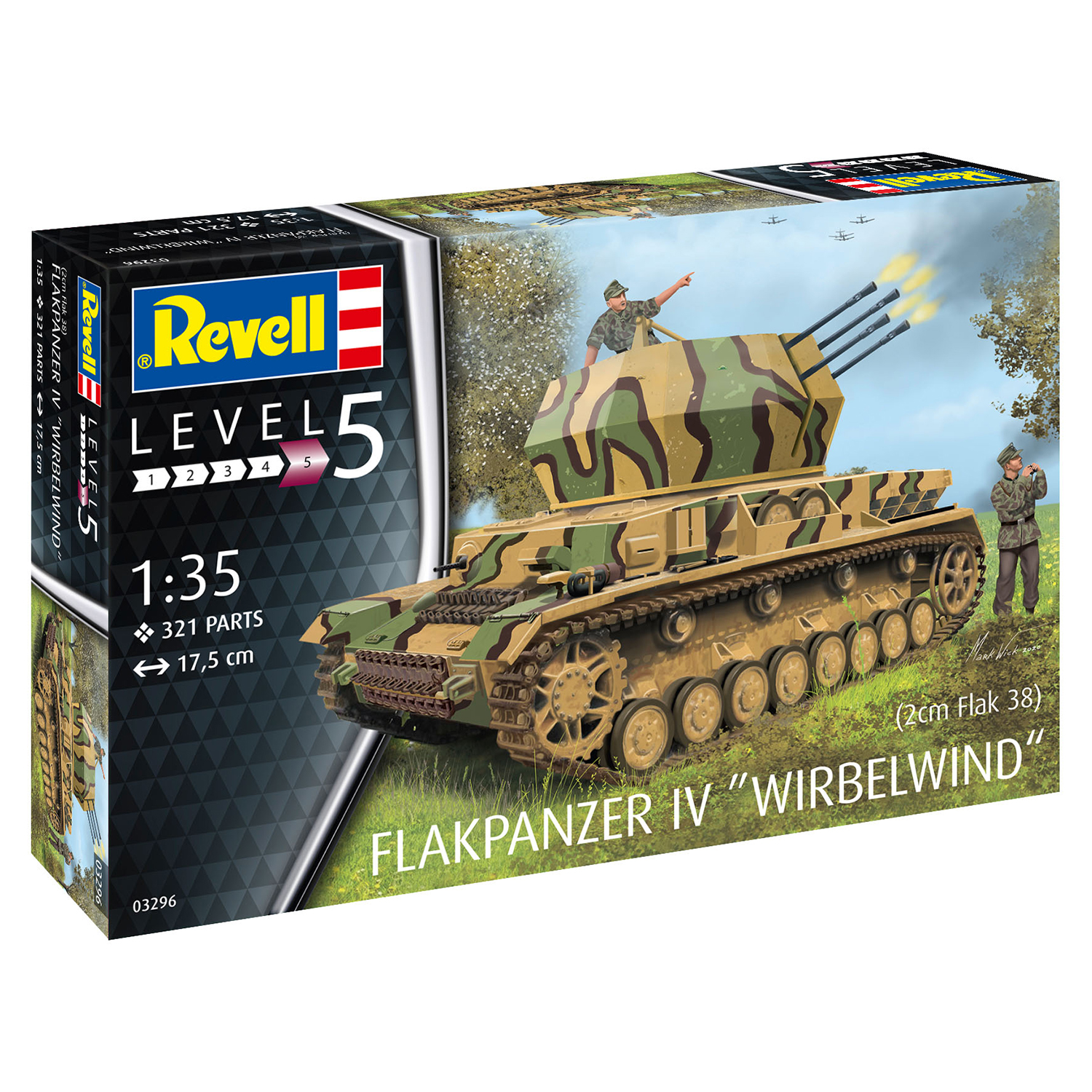 Сборная модель Revell Германская зенитная самоходная установка Flakpanzer IV Wirbelwind 03296 - фото 3