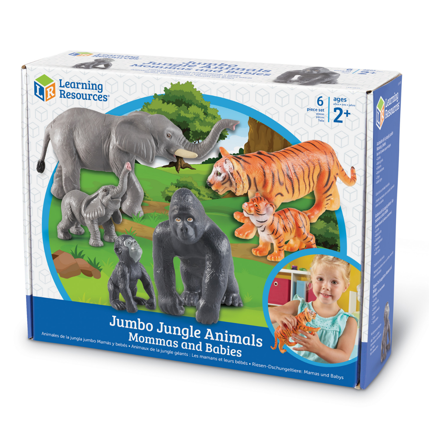 Развивающий набор Learning Resources фигурки «‎Животные джунглей. Мамы и малыши‎». 6 элементов - фото 2