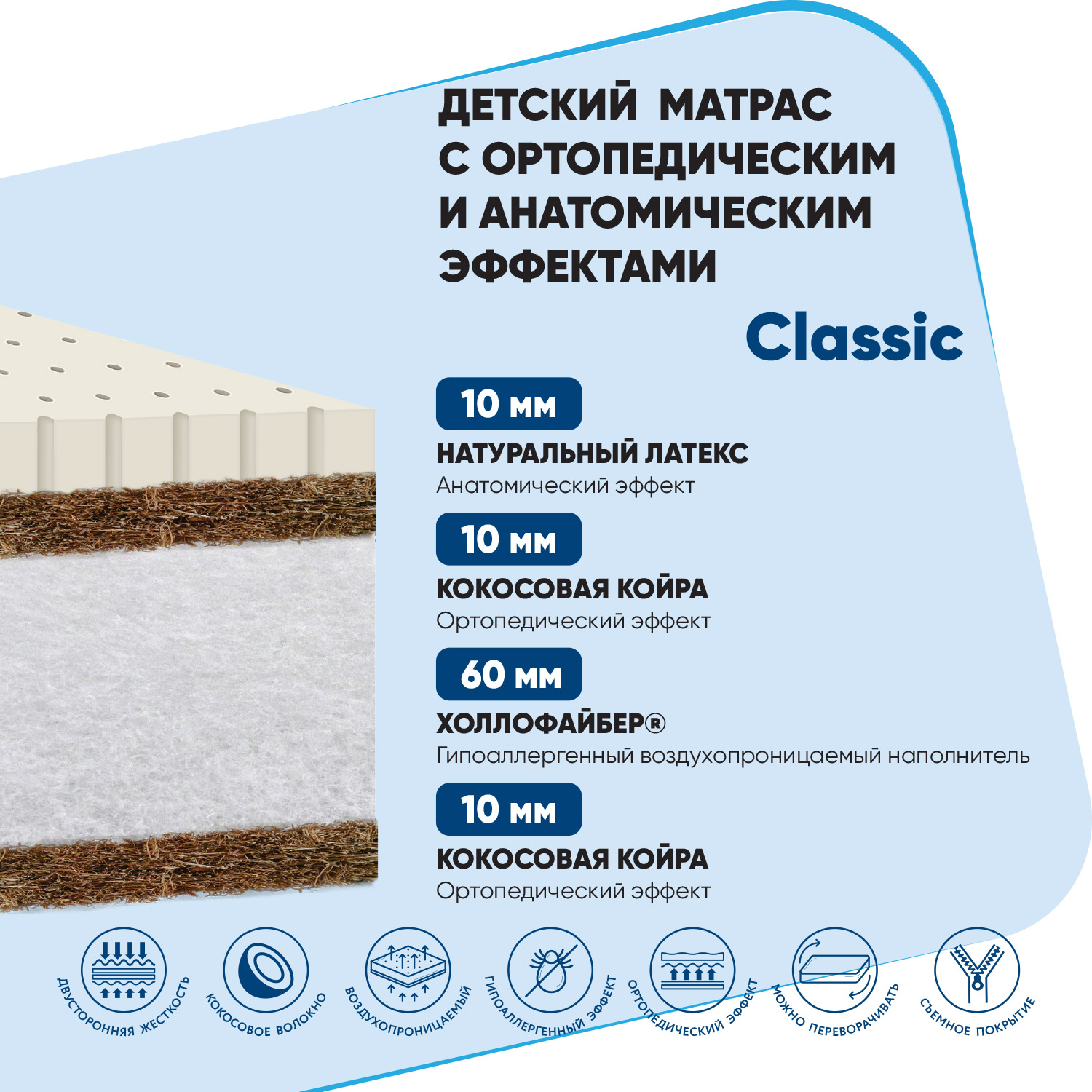 Матрац в кроватку Baby Elite Classik 120*60*10 CL - фото 4