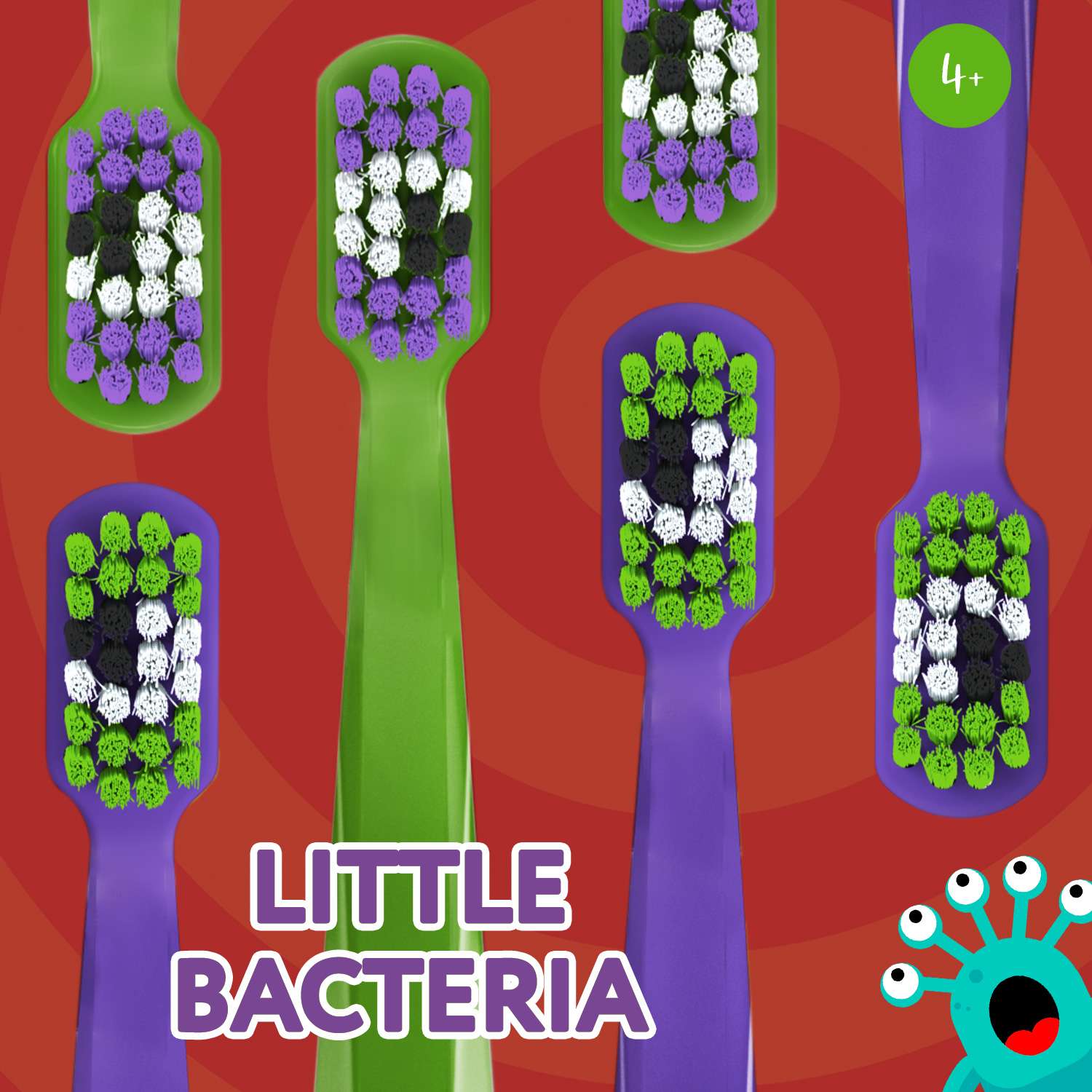 Набор зубных щеток Curaprox CS Kids Duo Little Bacterias Edition - фото 10
