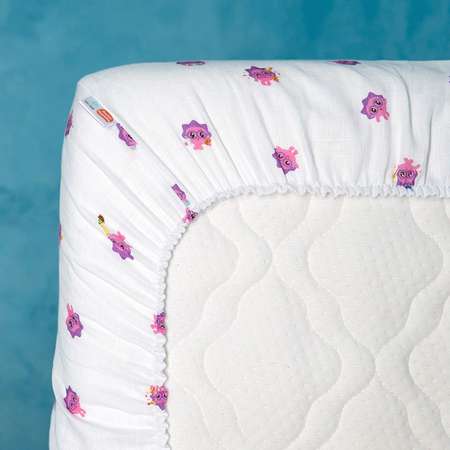Простыня Adam Stork на резинке муслиновая для детской кроватки Малышарики Ёжик 60х120 см