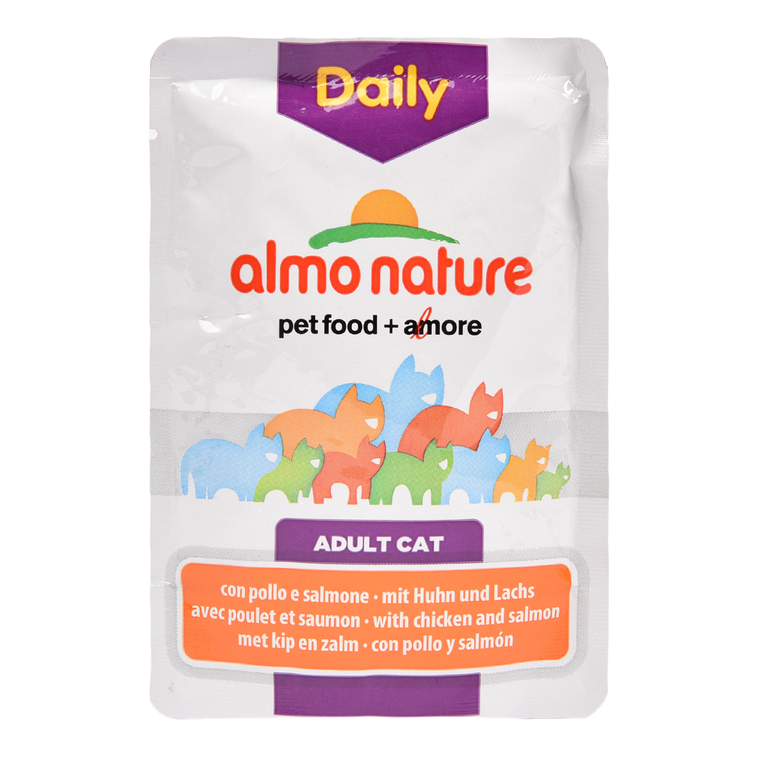 Корм влажный для кошек ALMO NATURE 70г Dailymenu курица-лосось пауч - фото 1