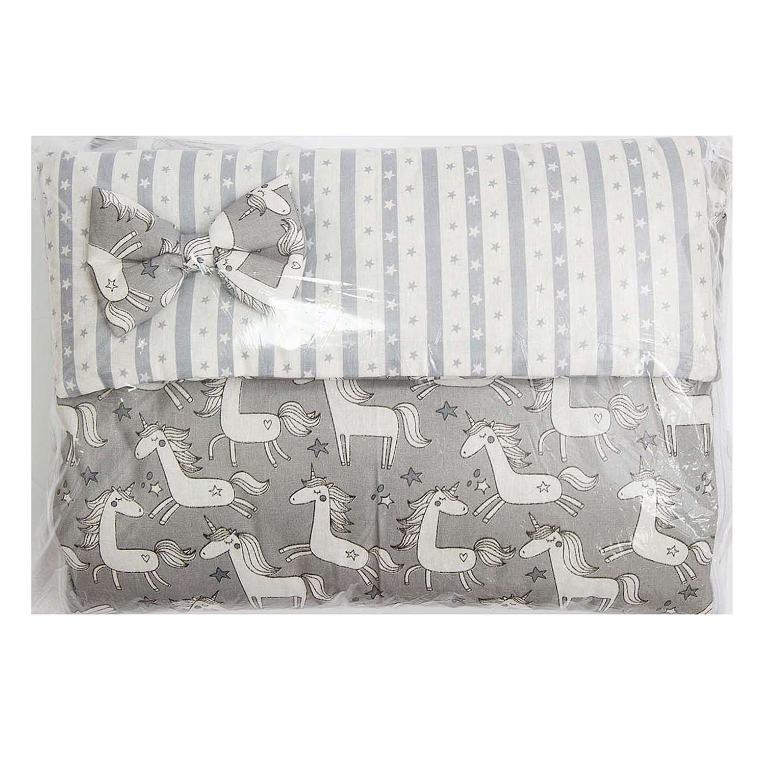 Одеяло-спальный мешок Amarobaby Magic Sleep Сказочные Единорожки Белый-Серый - фото 2