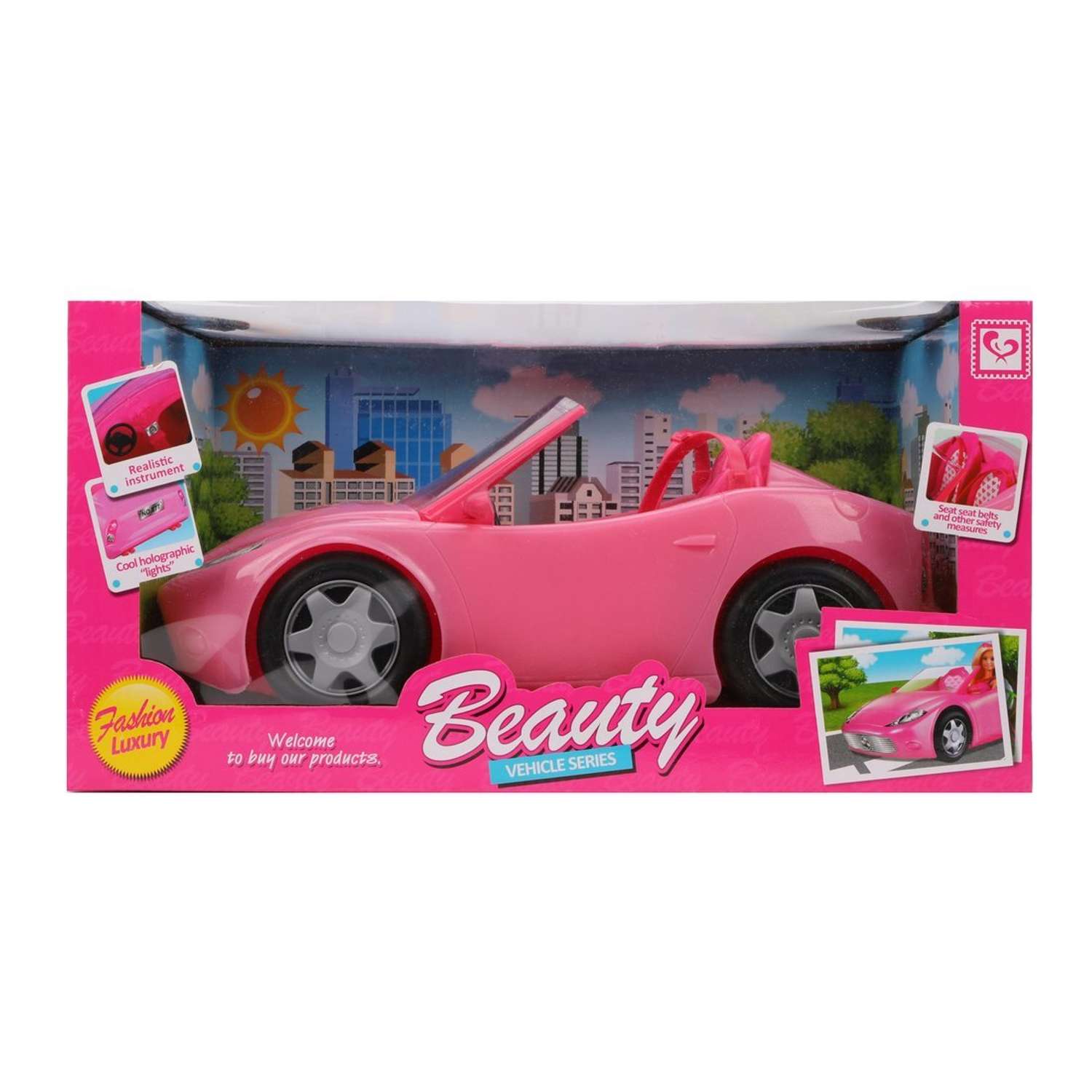 Машинка для куклы Наша Игрушка Кабриолет розовый 637271 - фото 1