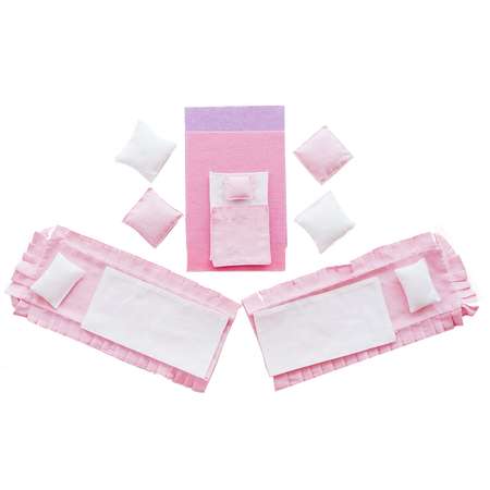 Набор текстиля Paremo для кукольного домика Розовый PDA315