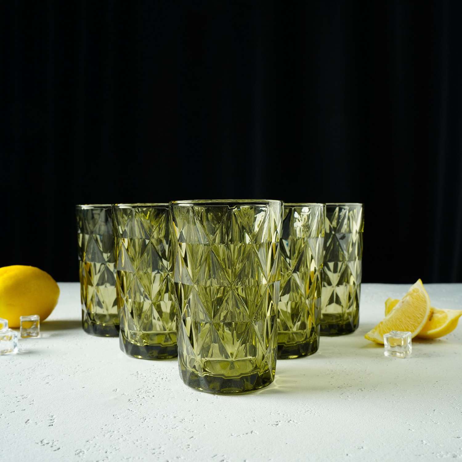 Набор стаканов MAGISTRO стеклянных «Круиз» 350 мл 8×12.5 см 6 шт цвет зелёный - фото 4