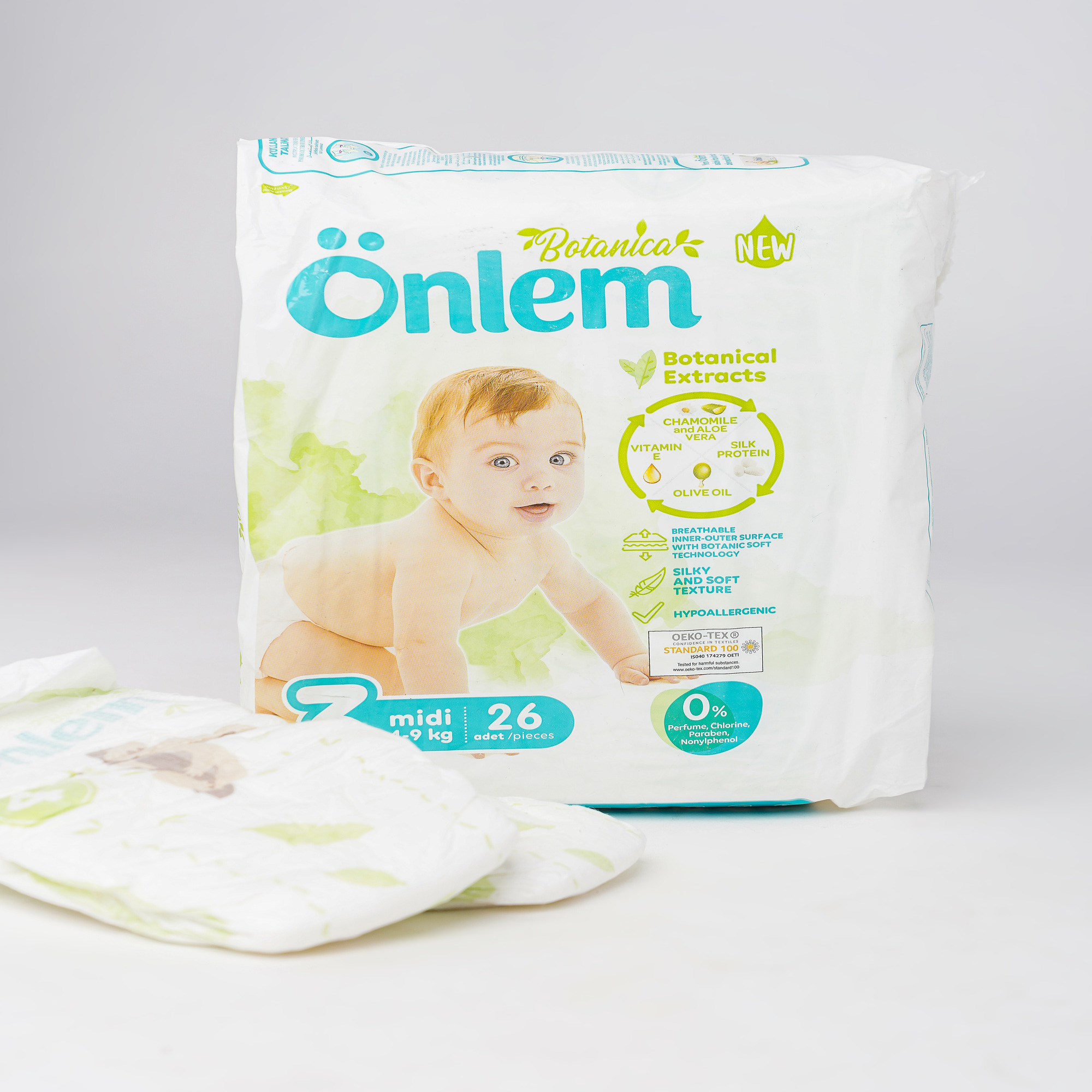 Подгузники Onlem Botanica для новорожденных детей 3 4-9 кг 26 шт - фото 6