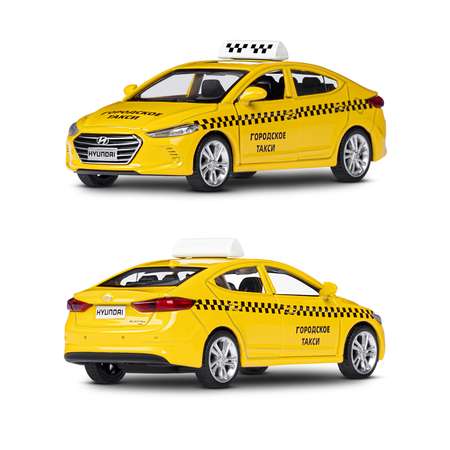 Машинка металлическая АВТОпанорама игрушка детская HYUNDAI ELANTRA Городское такси 1:40 желтый