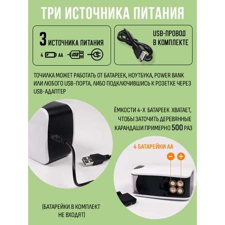 Точилка электрическая Orange Peel 1 отверстие, с контейнером, X2, цвет цвет белый