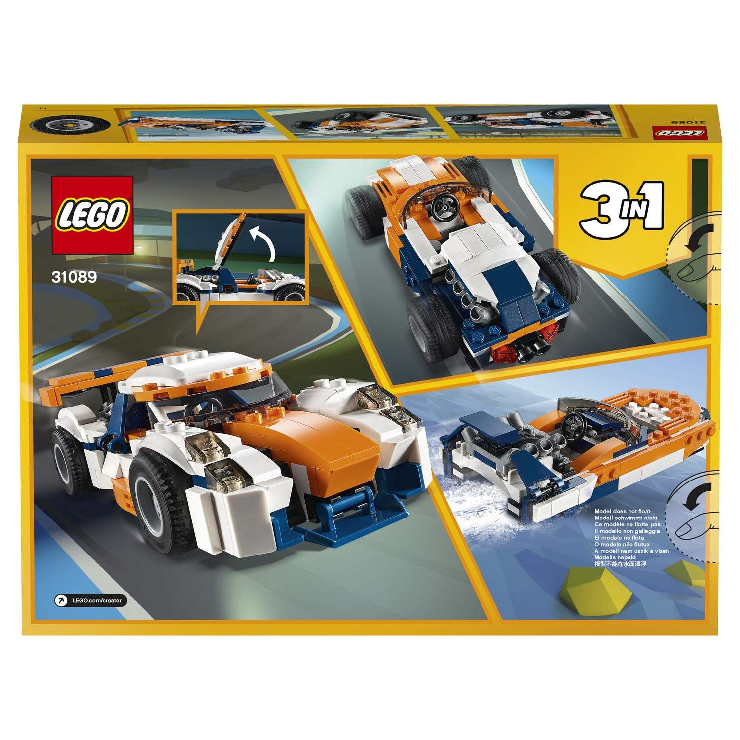 Конструктор LEGO Creator Гоночный автомобиль Оранжевый 31089 - фото 3