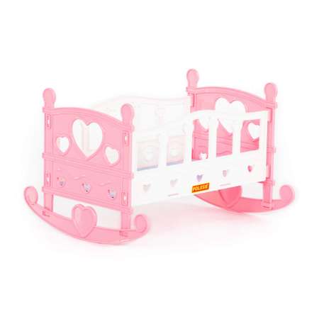 Кроватка для куклы Полесье колыбель сборная 7 элементов розовый