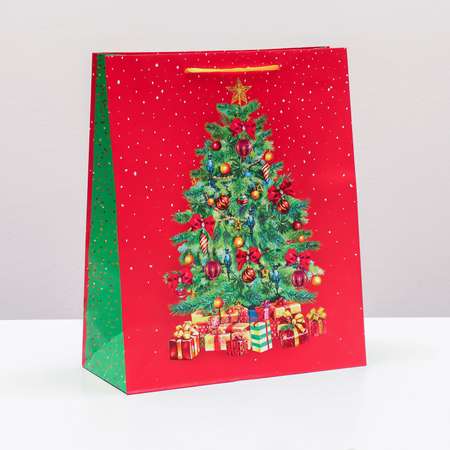 Пакет Sima-Land подарочный «Новогодняя ёлка с подарками» 26×32×12 см