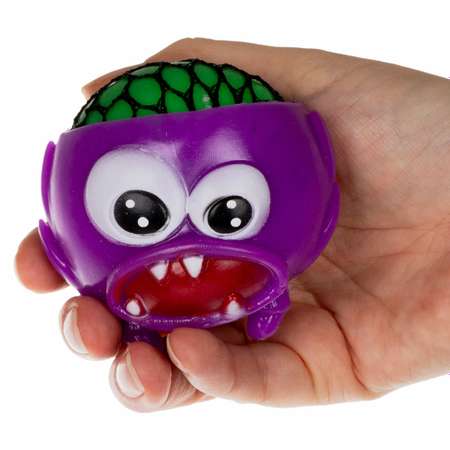 Антистресс игрушка для рук 1TOY Инопланетянин мялка жмякалка сквиш для детей взрослых фиолетовый