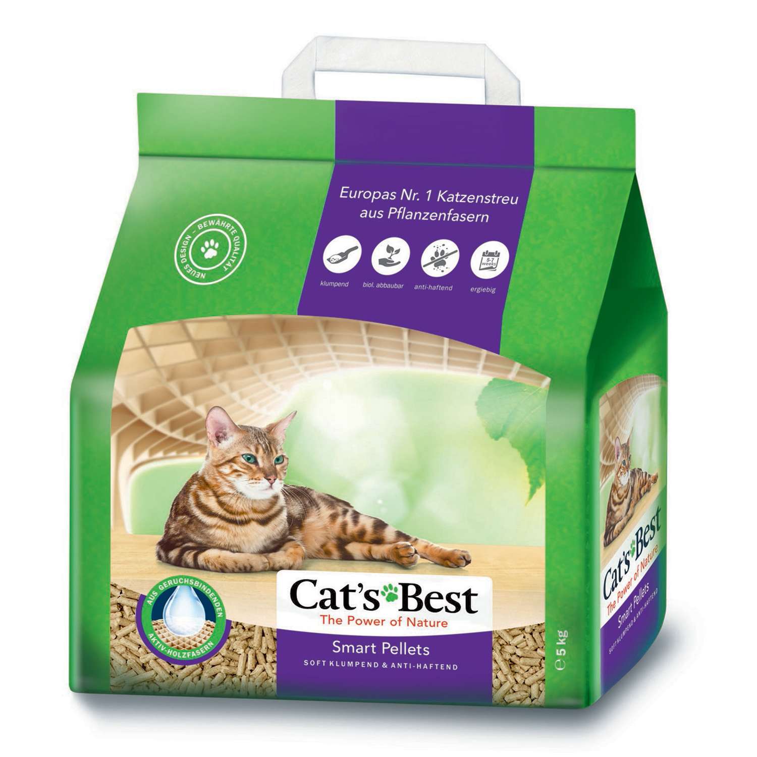Наполнитель для кошек Cats Best Smart pellets древесный комкующийся 5 кг - фото 1