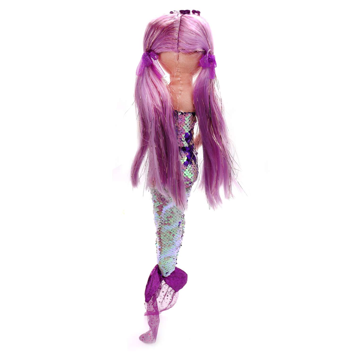 Игрушка мягкая TY Лорелей русалка фиолетовая c пайетками 50 см 2301 - фото 2