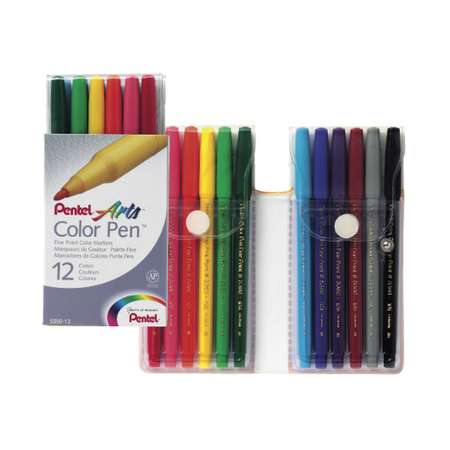 Фломастеры Pentel Color Pen 12 штук