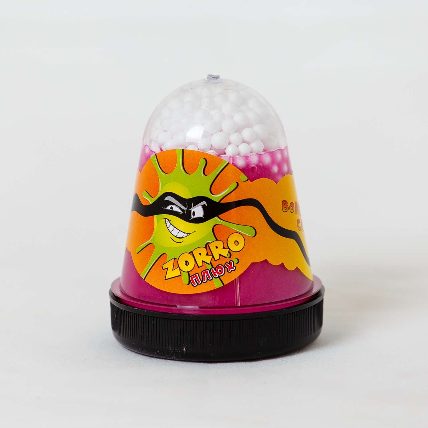 Слайм ПЛЮХ Zorro перламутровый розовый капсула с шариками 130г - фото 1