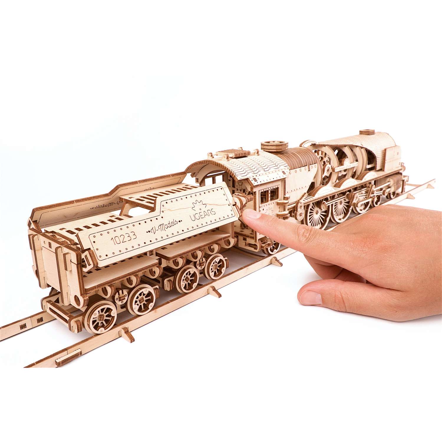 Express v. Сборная модель UGEARS Локомотив. Локомотив c тендером v-экспресс UGEARS 70058. 3д пазл UGEARS Локомотив с тендером v-экспресс. UGEARS Локомотив c тендером.