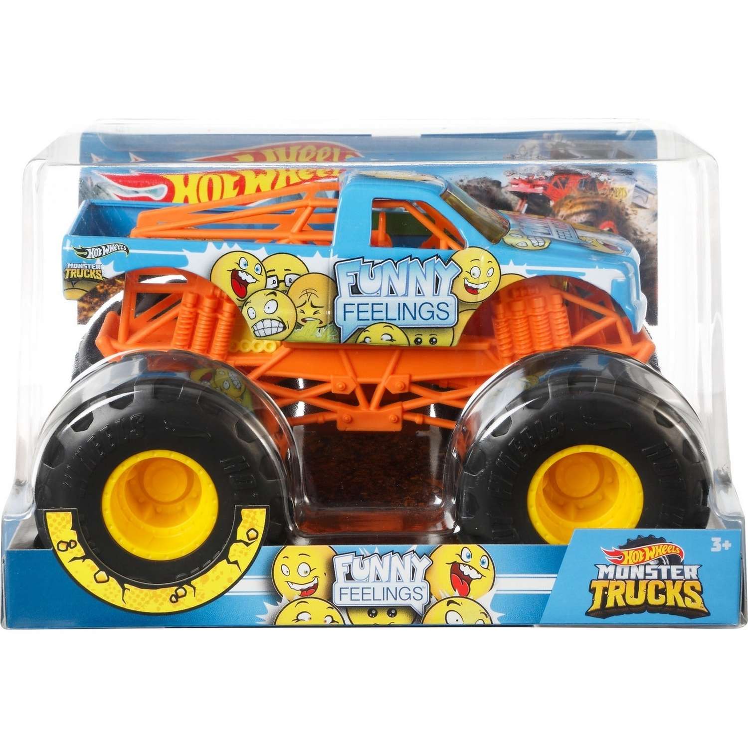 Машинка Hot Wheels Monster Trucks 1:24 Фанни Филингс GBV40 FYJ83 - фото 2