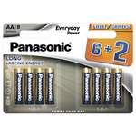 Щелочная батарейка Panasonic AA Everyday Power multi pack в блистере 8шт LR6REE/8B