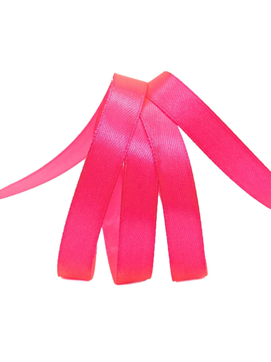 Лента Айрис атласная упаковочная флористическая 1.2 см 22.86 м 013 яркий розовый - фото 2