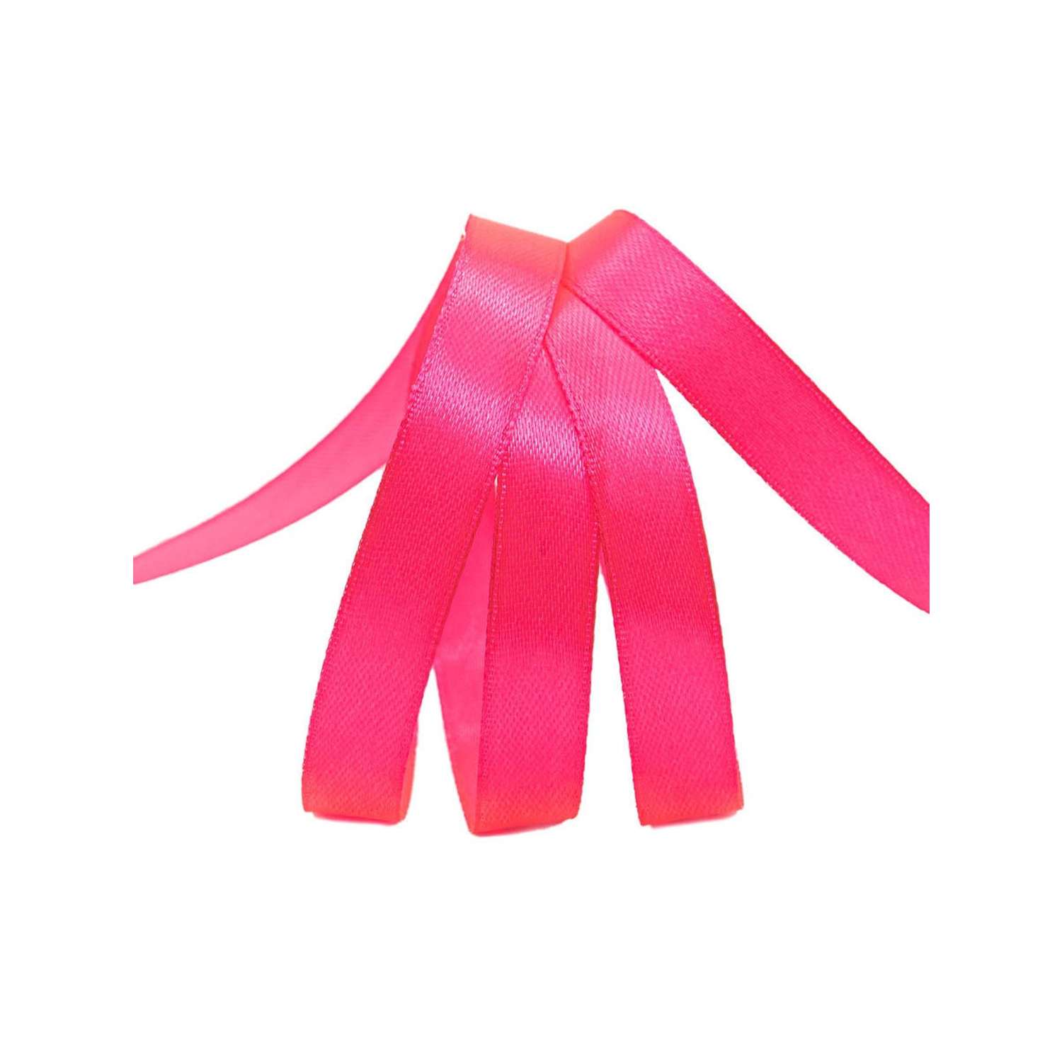 Лента Айрис атласная упаковочная флористическая 1.2 см 22.86 м 013 яркий розовый - фото 2
