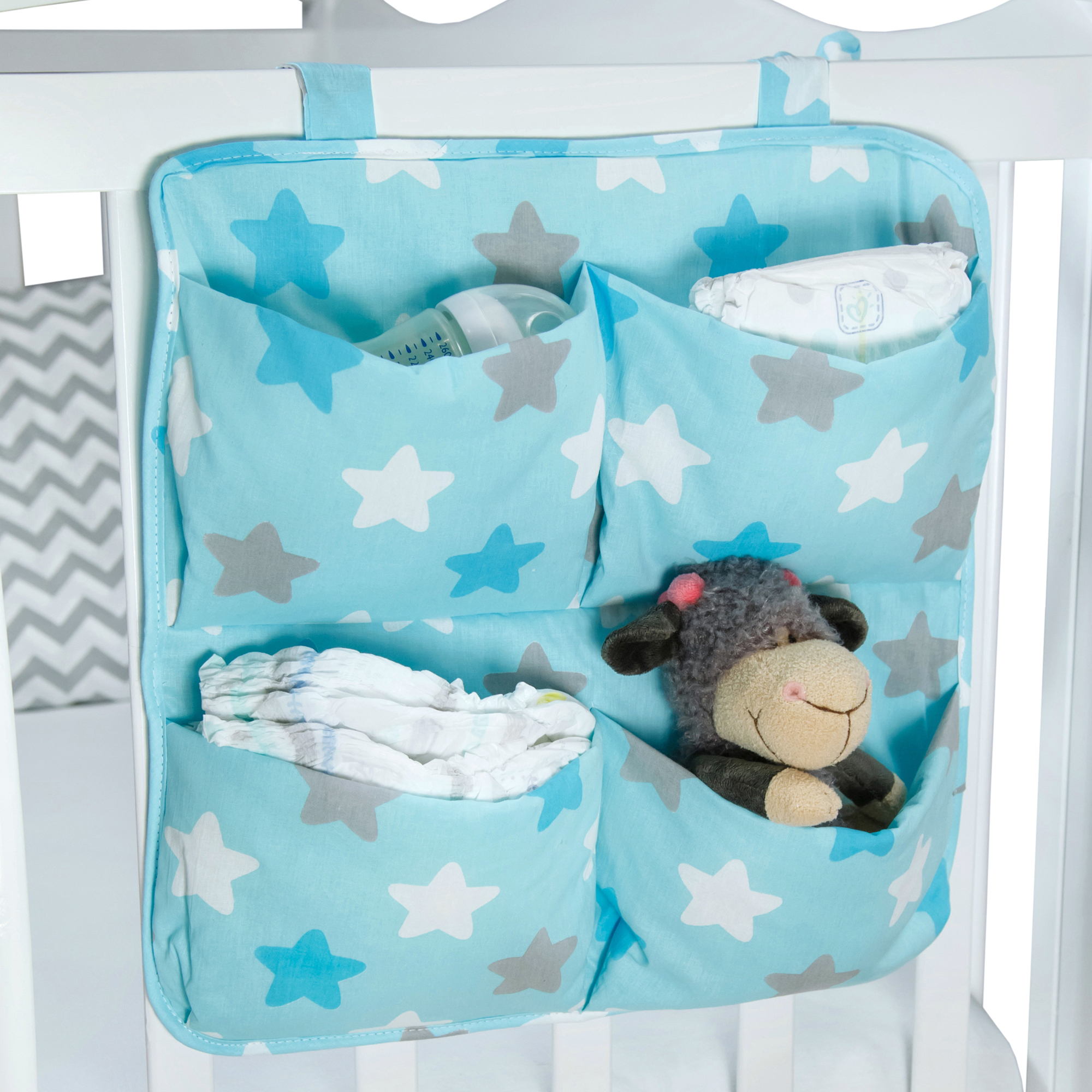 Органайзер на кроватку AmaroBaby Smart Holder Прянички голубой - фото 5