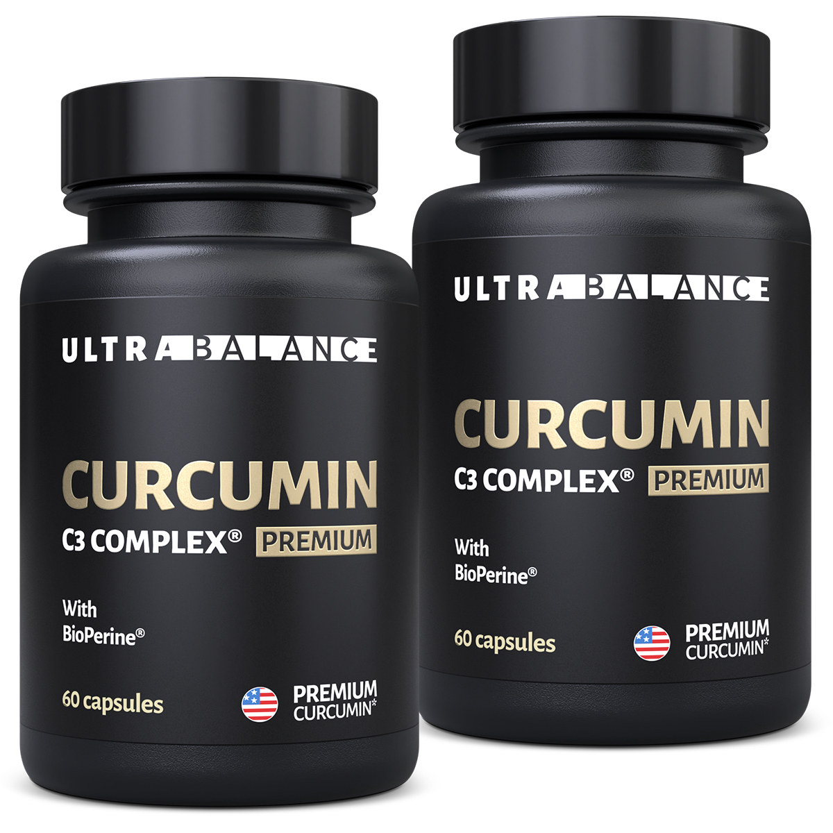 Куркумин с пиперином премиум UltraBalance комплекс с биоперином Curcumin C3 complex BioPerine БАД 120 капсул - фото 1