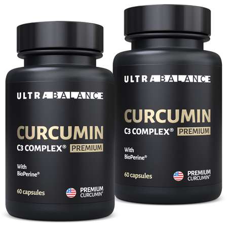 Куркумин с пиперином премиум UltraBalance комплекс с биоперином Curcumin C3 complex BioPerine БАД 120 капсул