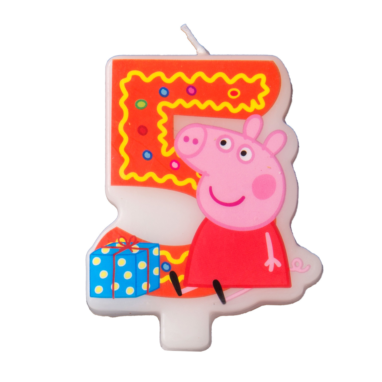 Фигурная свеча Росмэн Цифра 5 Peppa Pig - фото 1