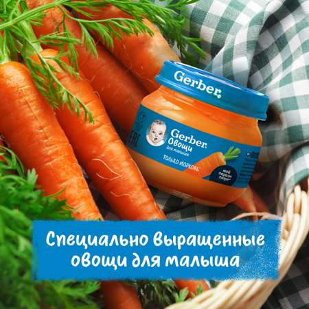 Пюре Gerber морковь 71г с 4месяцев