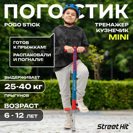 Тренажер-кузнечик Street Hit Pogo Stick Mini до 40 кг красно-голубой